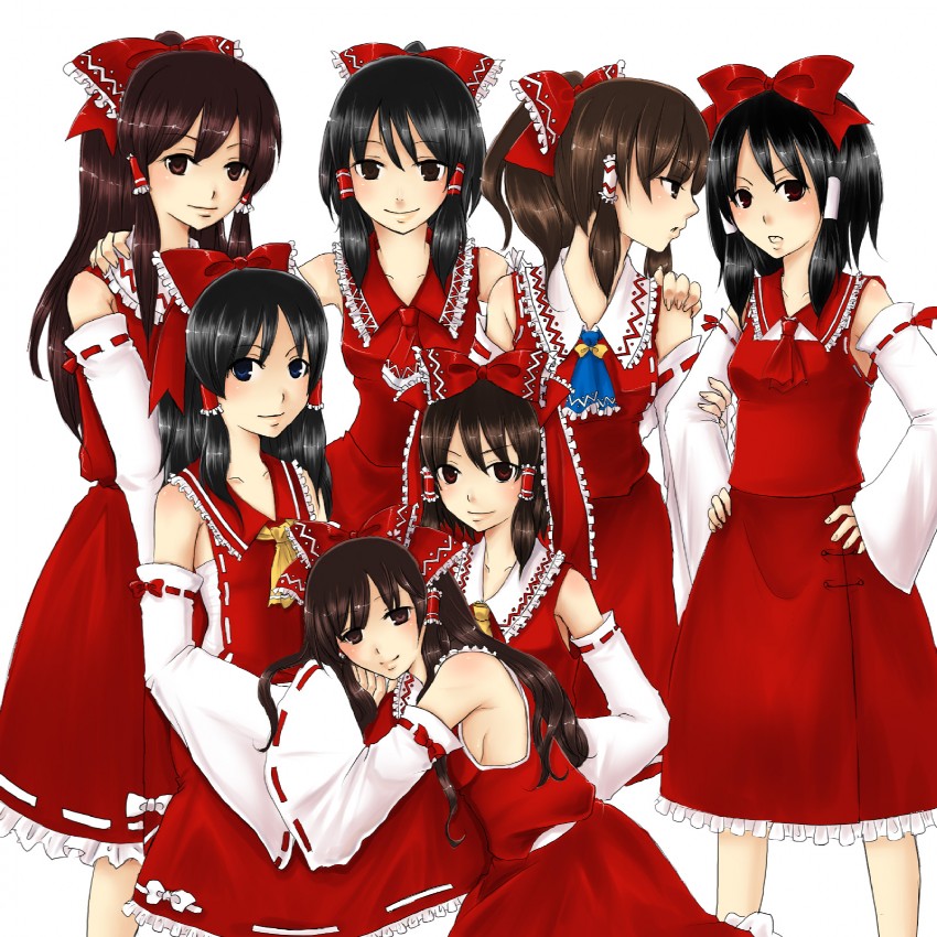 hakurei reimu (touhou and 6 more) drawn by geike