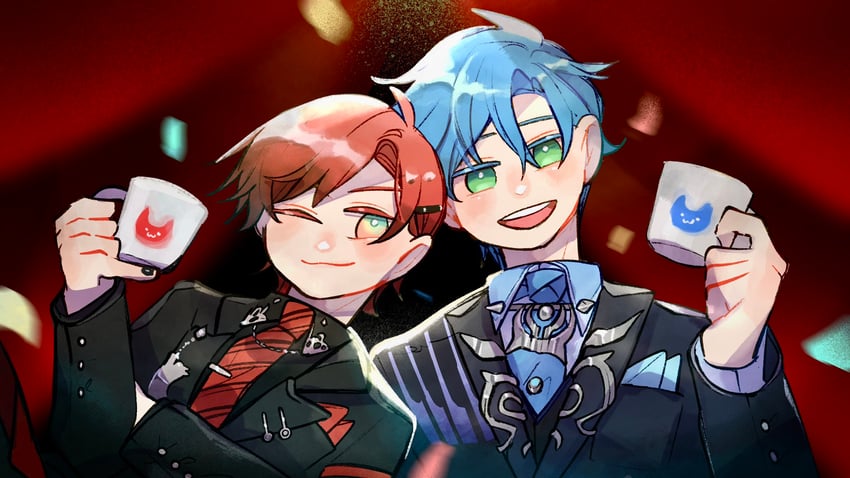 machina x flayon and regis altare (holostars and 1 more) drawn by licwiz_1103