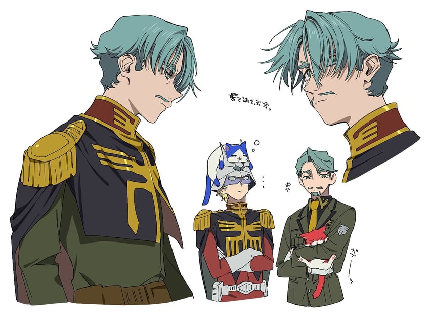 amate yuzuriha, char aznable, shuji ito, and challia bull (gundam and 1 more) drawn by grtnkwii487