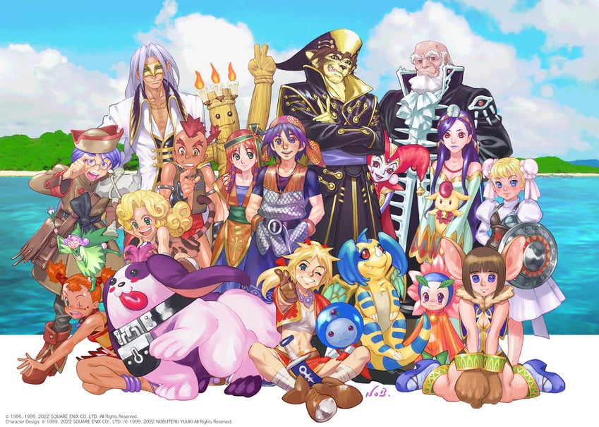 kid, serge, harle, leena, marcy, and 16 more (chrono cross and 1 more) drawn by yuuki_nobuteru