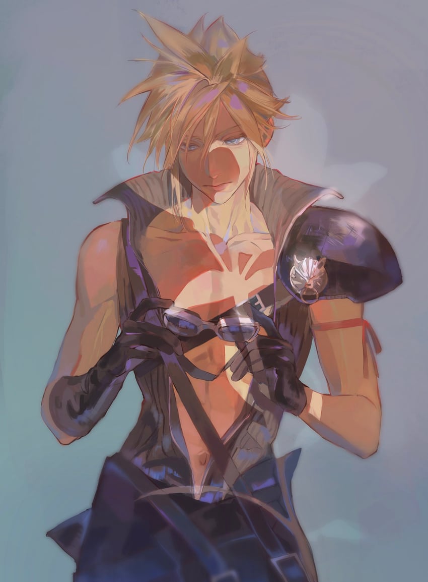 cloud strife and fenrir (final fantasy and 2 more) drawn by mmmylamb