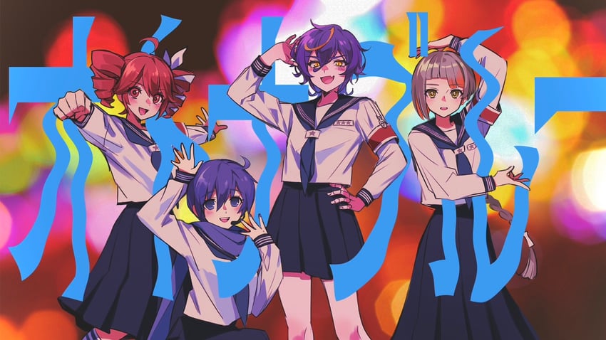 kasane teto, kaito, chis-a, kaiko, and kirune (vocaloid and 5 more) drawn by nikorupurumie