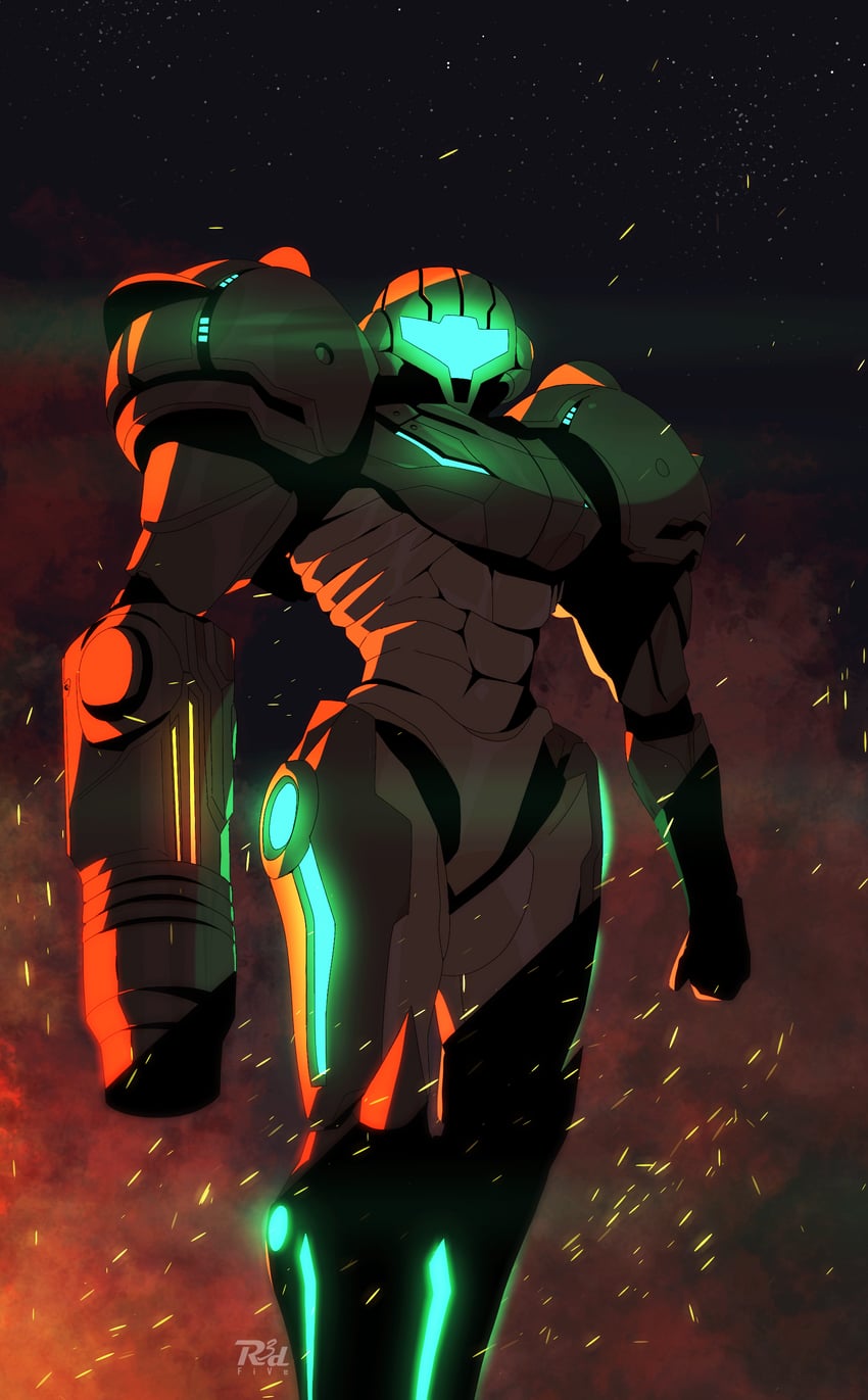 samus aran (metroid and 1 more) drawn by r3dfive
