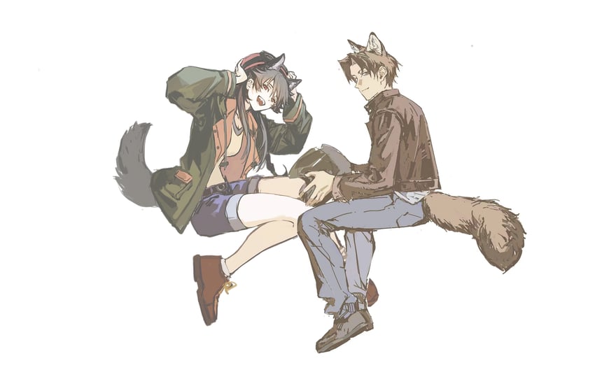 serizawa chiemi and fusaishi haruaki (raging loop) drawn by iuew