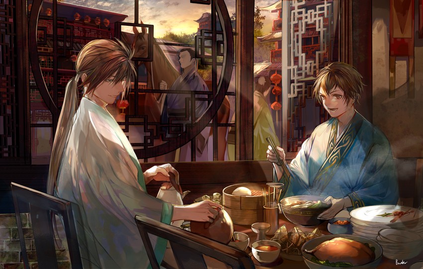 jiang wei and xiahou ba (shin sangoku musou and 1 more) drawn by border0715