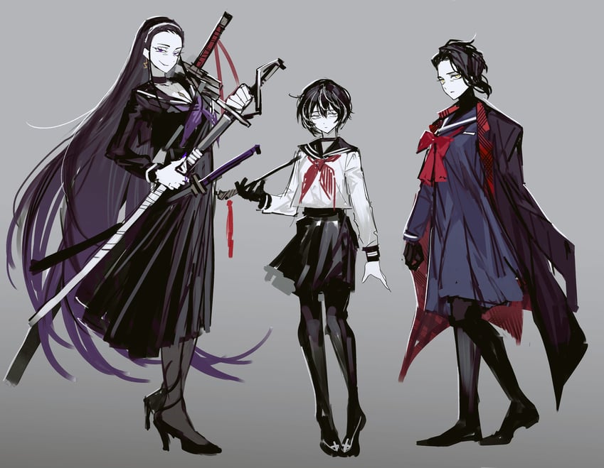 moses, iori, and hermann (project moon and 3 more) drawn by remsrar