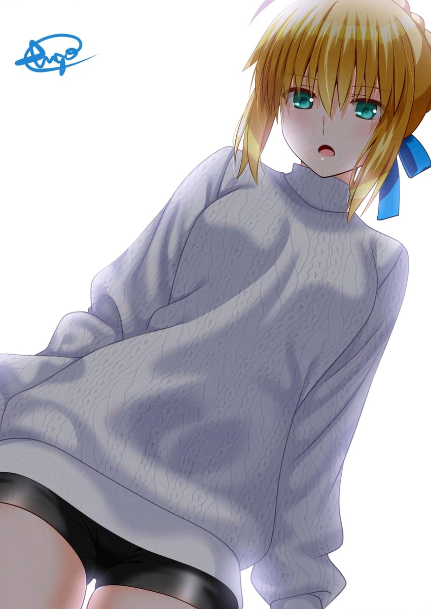 artoria pendragon and saber (fate and 1 more) drawn by engo_(aquawatery)
