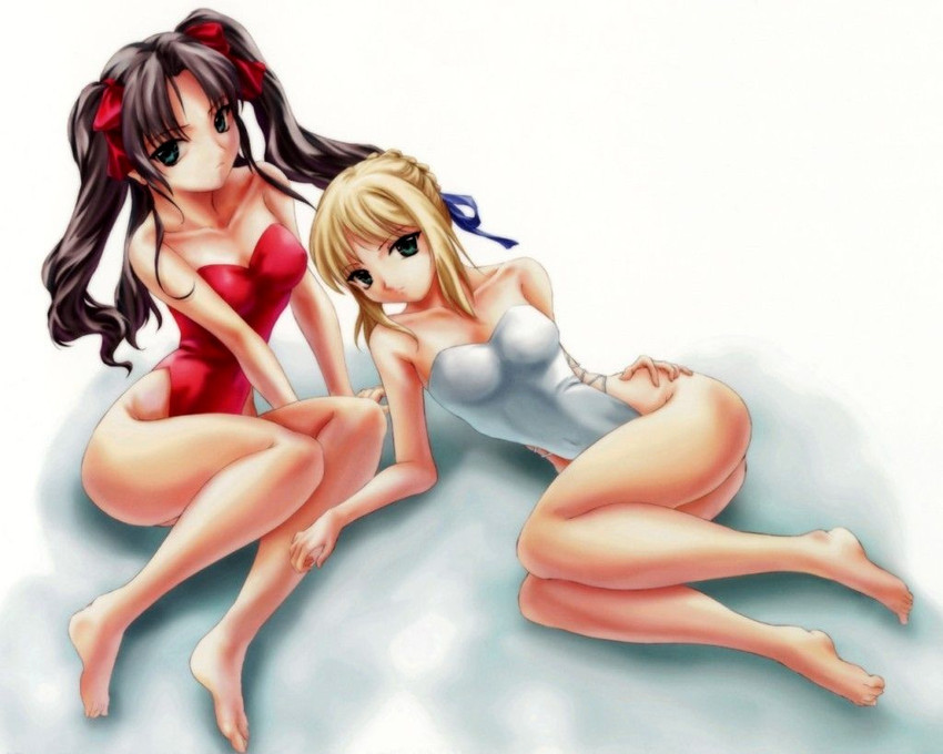 artoria pendragon, saber, and tohsaka rin (fate and 1 more)