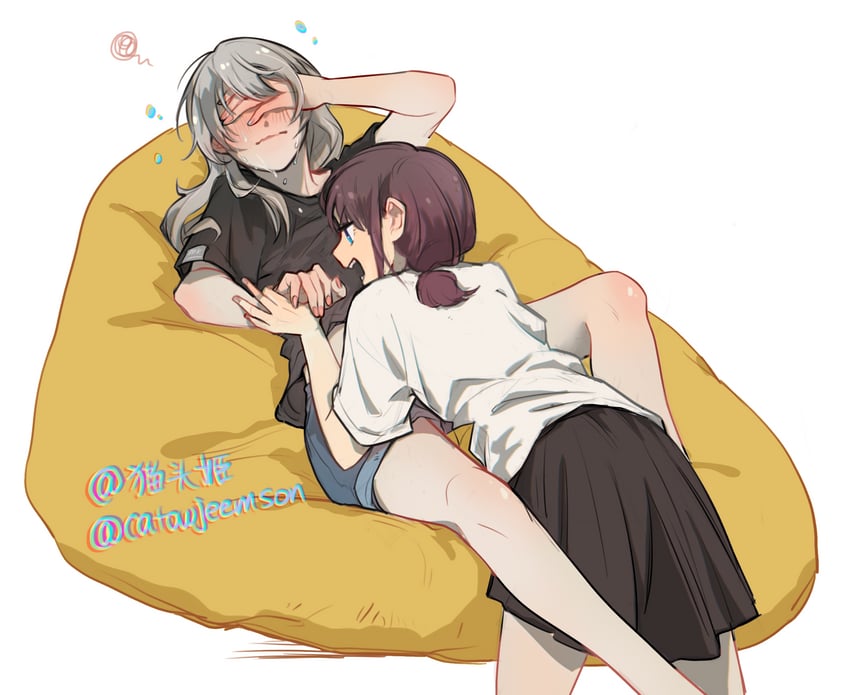 iseri nina and kawaragi momoka (girls band cry) drawn by catowjeemson