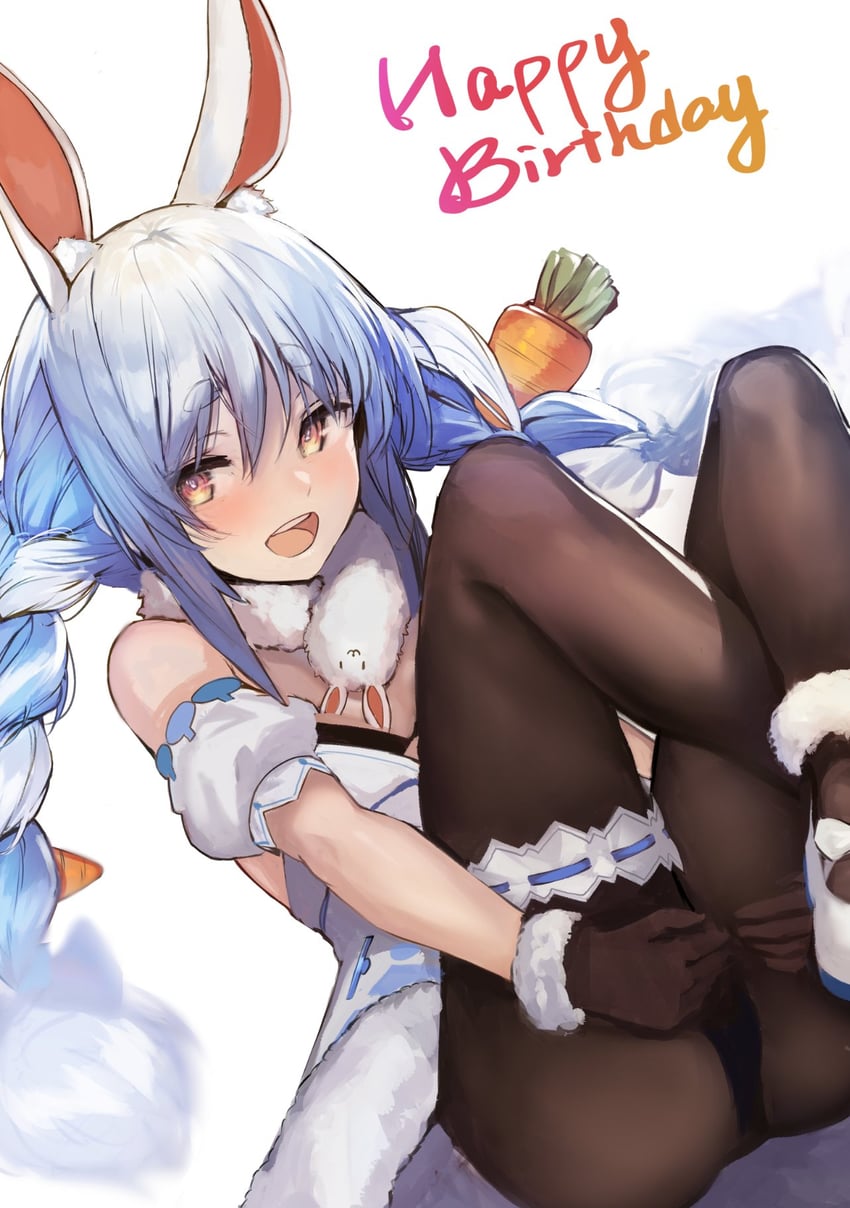 usada pekora and don-chan (hololive) drawn by akieda