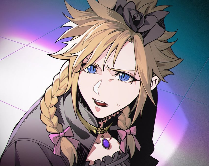 cloud strife (final fantasy and 4 more) drawn by yijiao