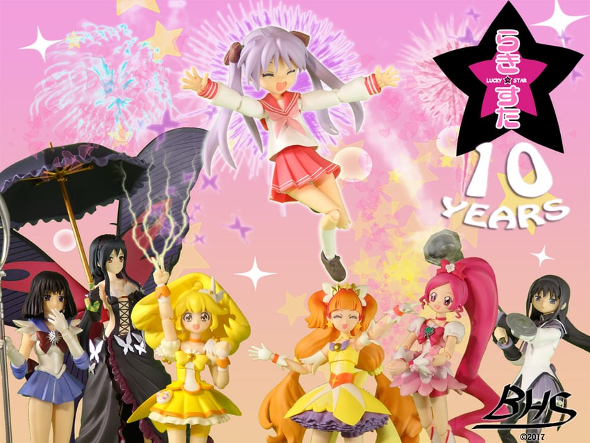 akemi homura, hiiragi kagami, kise yayoi, hanasaki tsubomi, cure peace, and 6 more (mahou shoujo madoka magica and 8 more) drawn by bhsdesk