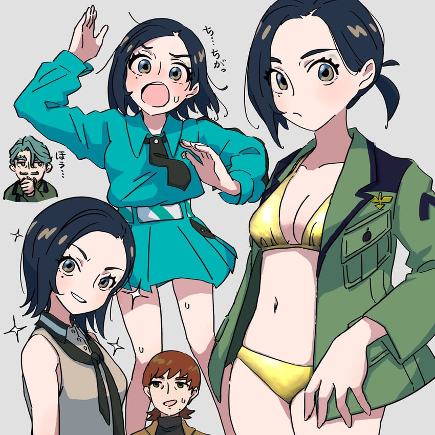challia bull, comoli harcourt, and xavier olivette (gundam and 1 more) drawn by xoo_(x)