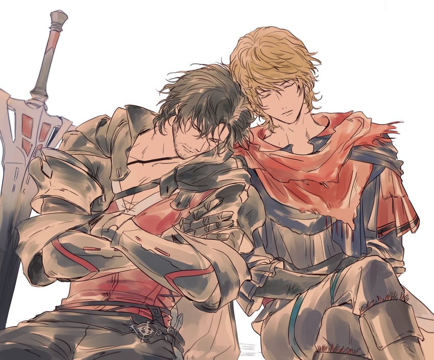 clive rosfield and joshua rosfield (final fantasy and 1 more) drawn by riri0114