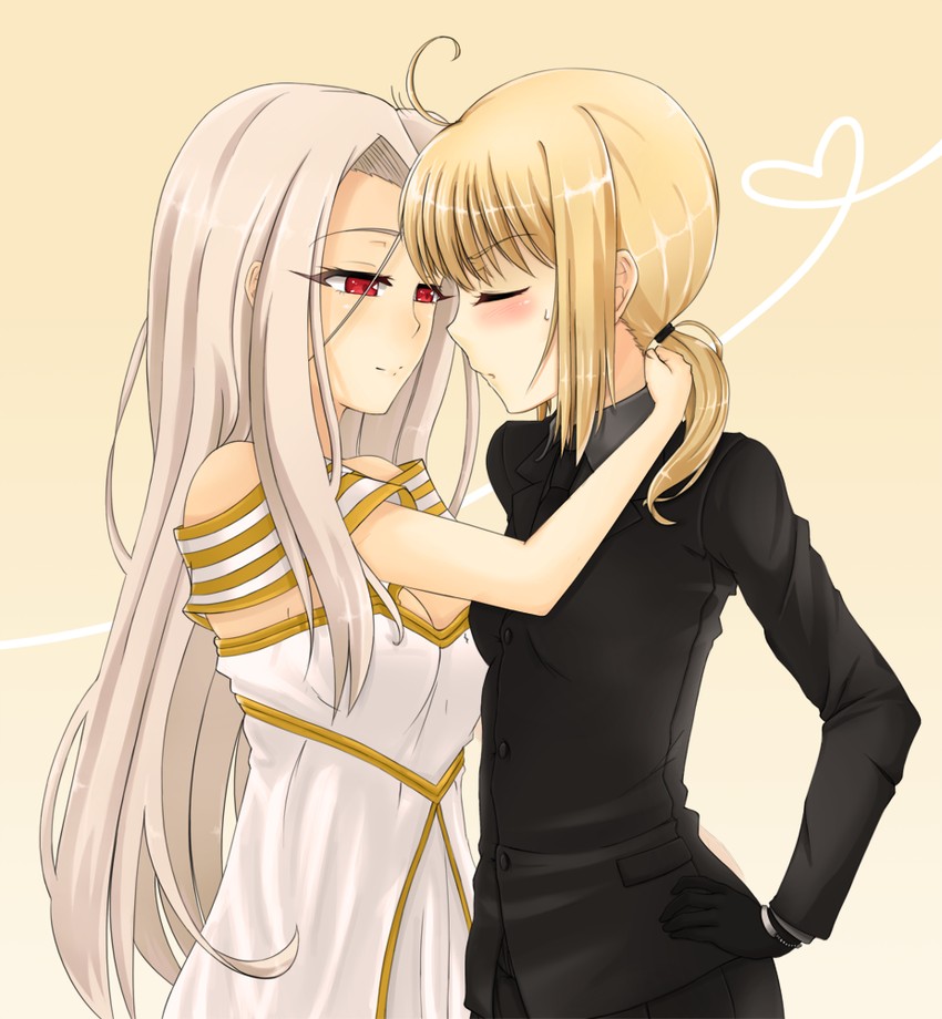artoria pendragon, saber, and irisviel von einzbern (fate and 1 more) drawn by purple_mii