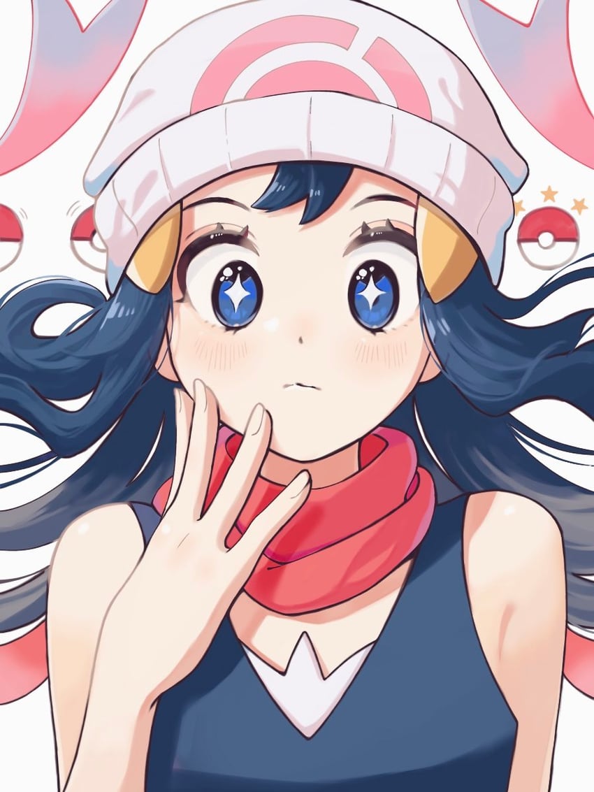 dawn (pokemon and 1 more) drawn by harumomo_(@harumomo123456)