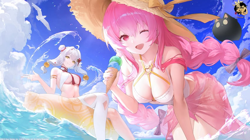 fu ji and fujita kana (mahjong soul) drawn by haori_io