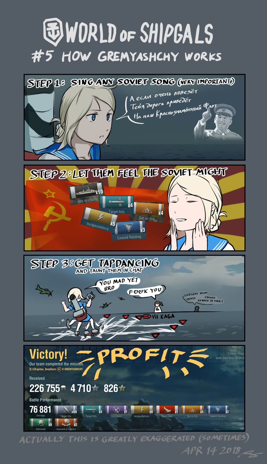kaga, joseph stalin, and gremyashchy (original and 3 more) drawn by ryan_greythorn