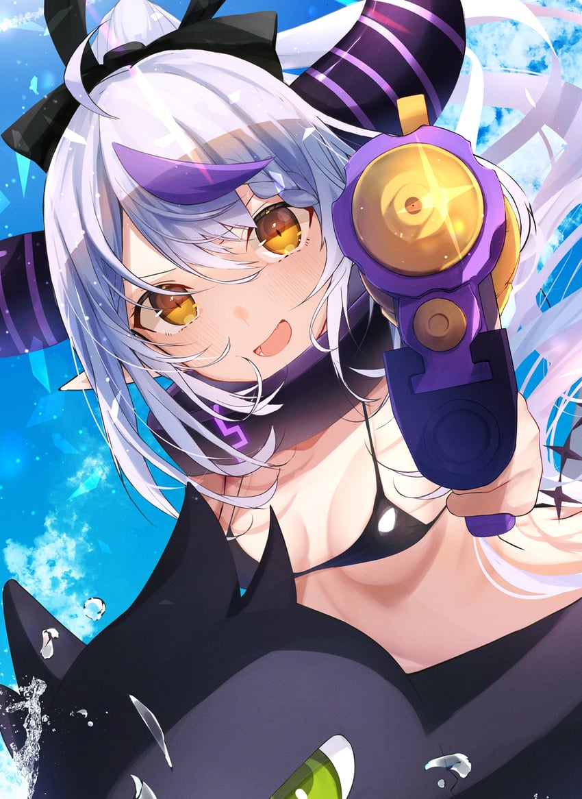 la+ darknesss and crow (hololive) drawn by nidaime_(doronbo)