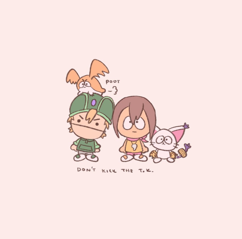 yagami hikari, tailmon, takaishi takeru, and patamon (digimon and 2 more) drawn by sommymon