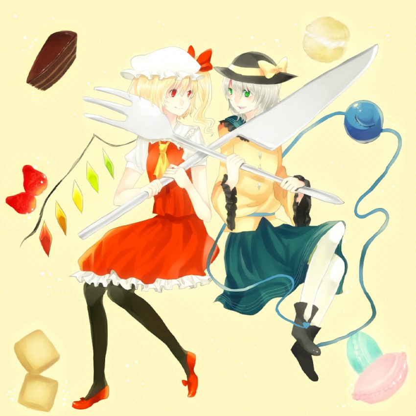 flandre scarlet and komeiji koishi (touhou) drawn by riku_(kakao100)