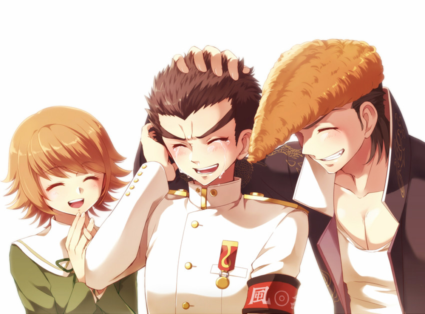 fujisaki chihiro, ishimaru kiyotaka, and owada mondo (danganronpa and 1 more) drawn by sun_trial