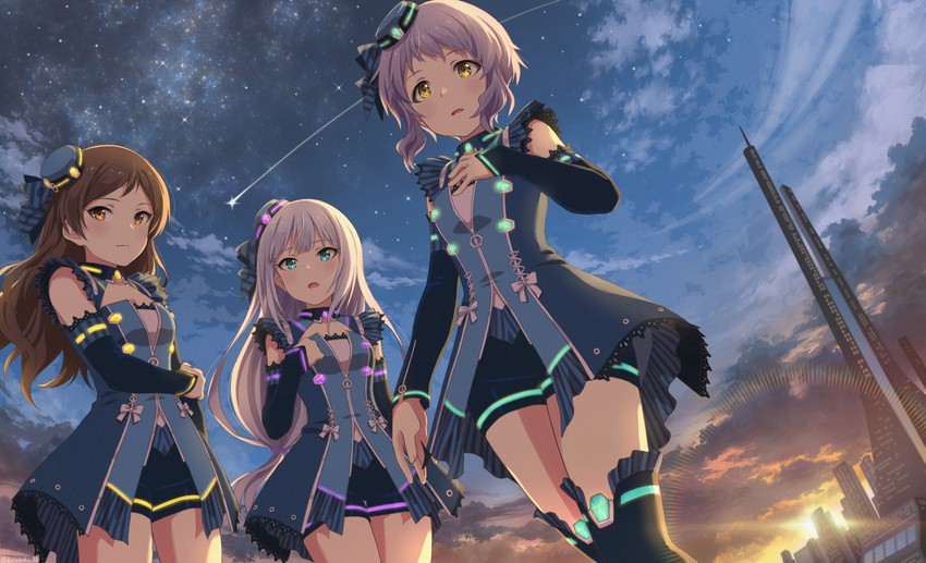 kitazawa shiho, makabe mizuki, and shiraishi tsumugi (idolmaster and 2 more) drawn by kurobako_bb