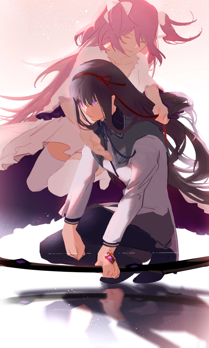 akemi homura, kaname madoka, and ultimate madoka (mahou shoujo madoka magica) drawn by foroxy