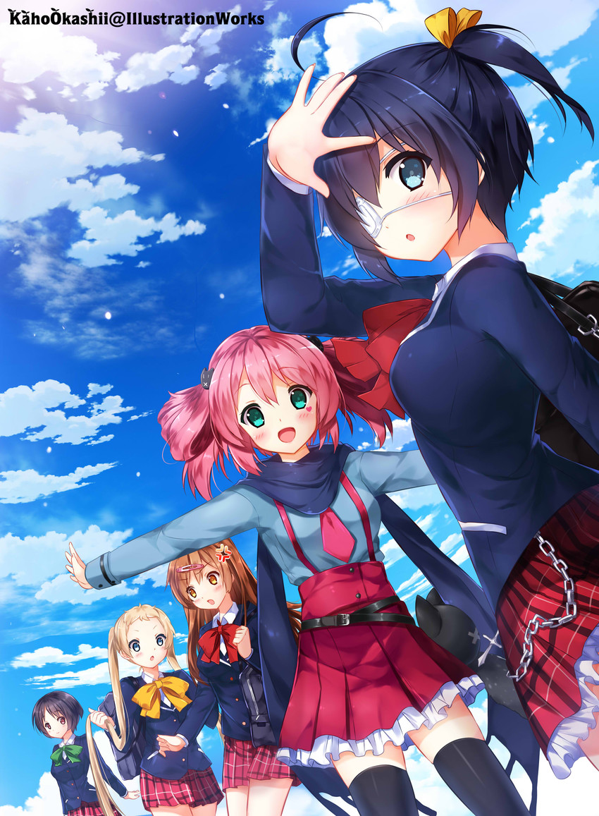 Takanashi Rikka Nibutani Shinka Dekomori Sanae Tsuyuri Kumin And Shichimiya Satone Chuunibyou Demo Koi Ga Shitai Drawn By Kaho Okashii Danbooru