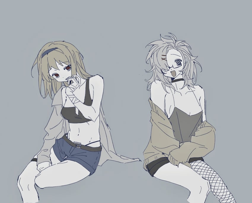 atou haruki and kanou aogu (saibou shinkyoku) drawn by honghuguiqv