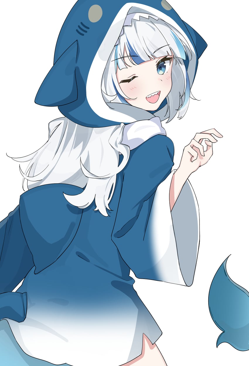 gawr gura (hololive and 1 more) drawn by comorebi