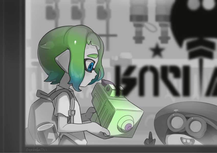 inkling player character, inkling girl, and sheldon (splatoon) drawn by otoboke-san