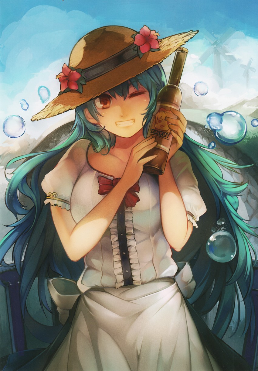 hinanawi tenshi and ibuki suika (touhou) drawn by harusame-r