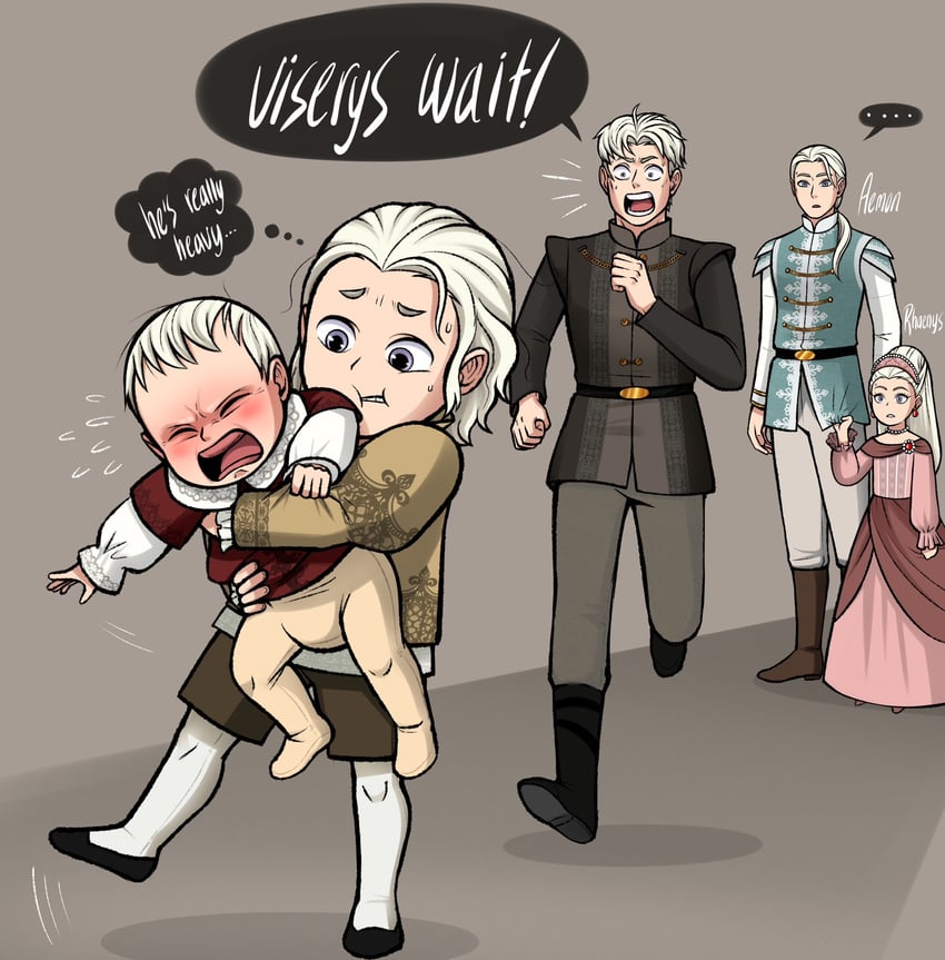 viserys targaryen, daemon targaryen, aemon targaryen, baelon targaryen, and rhaenys targaryen (a song of ice and fire and 1 more) drawn by ackerbangbang