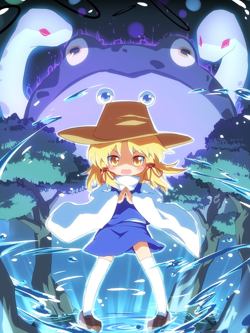 moriya suwako and mishaguji (touhou) drawn by ayakashi_(monkeypanch)