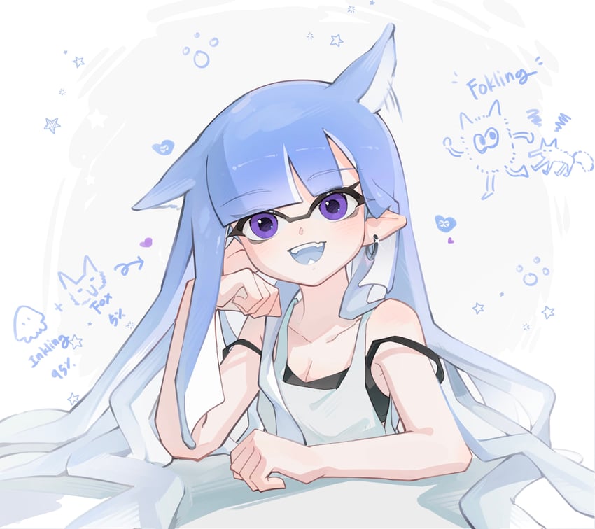 inkling player character and inkling girl (splatoon and 1 more) drawn by chu_u0spl
