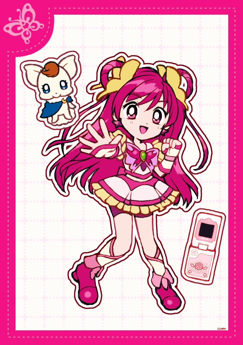 yumehara nozomi, cure dream, and coco (precure and 2 more) drawn by uwded_207