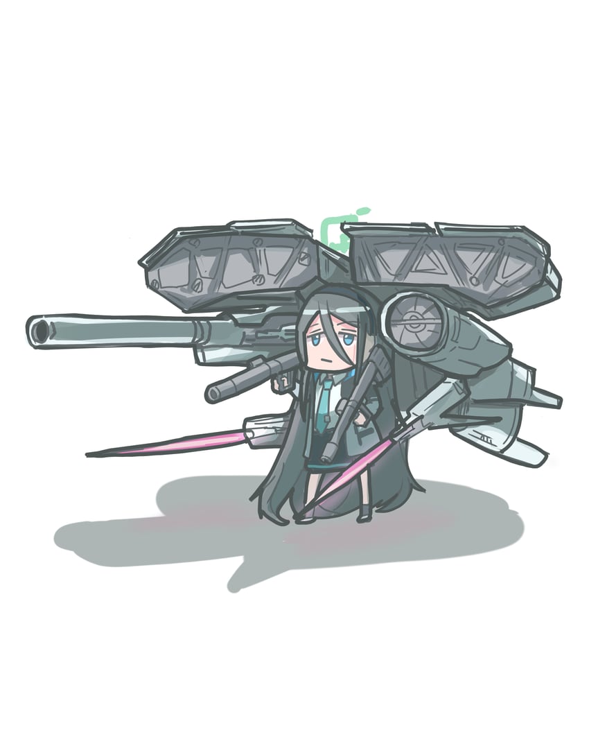 aris and gundam gp-03 dendrobium (blue archive and 2 more) drawn by omurainu