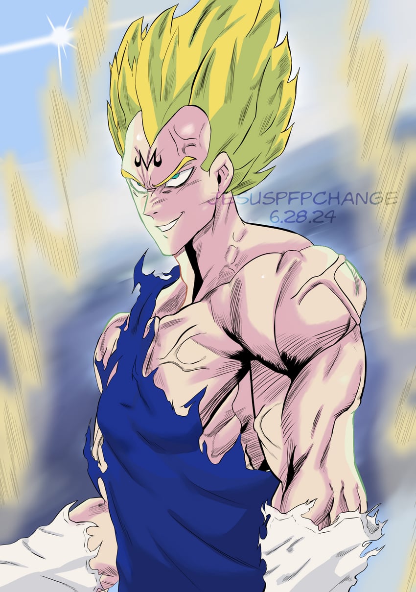 vegeta and majin vegeta (dragon ball and 1 more) drawn by kubo_tite_stan