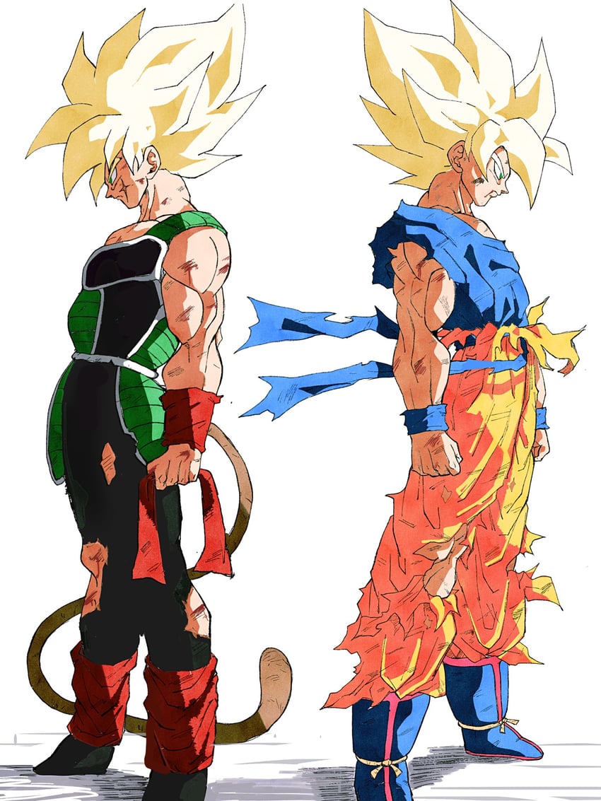 son goku and bardock (dragon ball and 1 more) drawn by pato007711