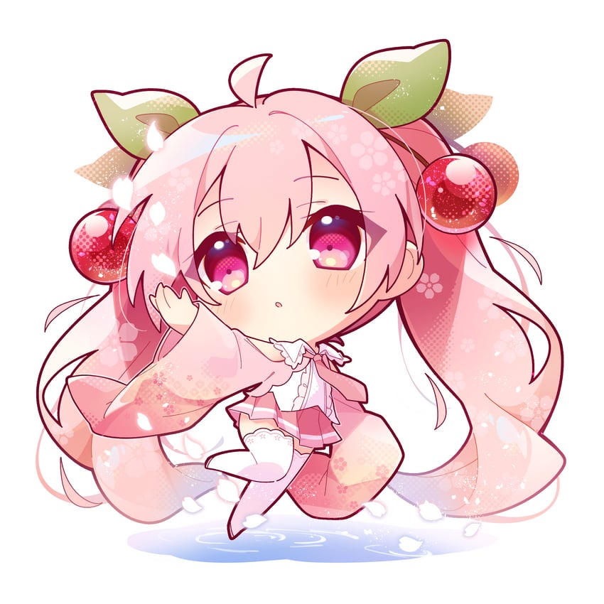 hatsune miku and sakura miku (vocaloid) drawn by misosiru_0224