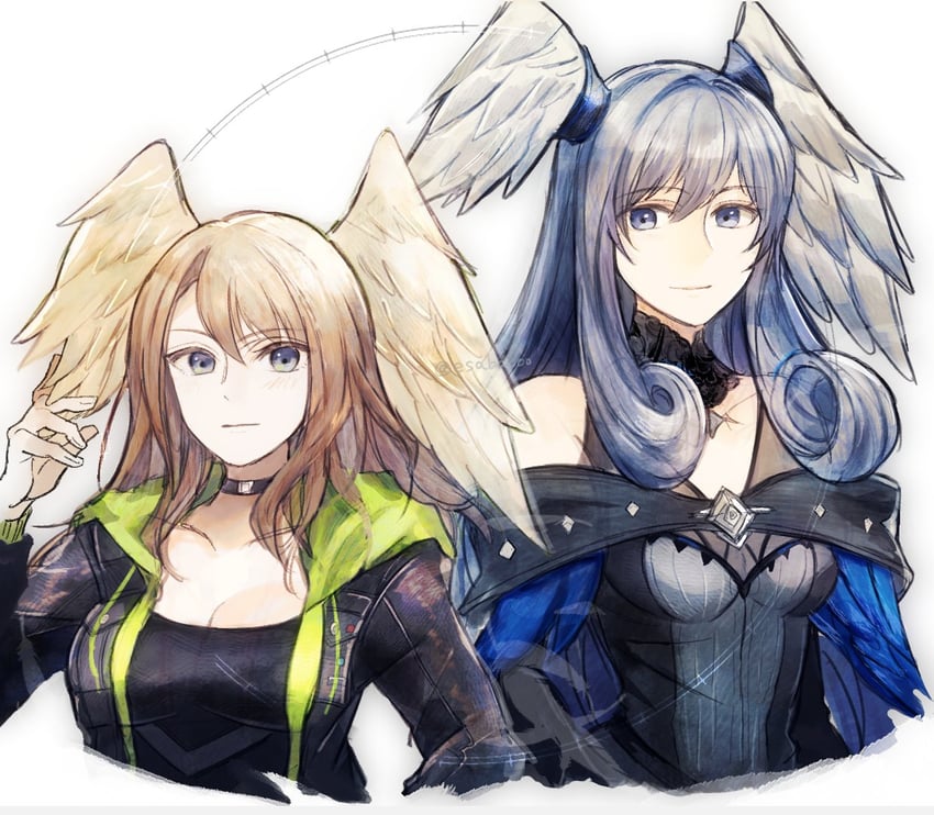 eunie and melia antiqua (xenoblade chronicles and 1 more) drawn by leaf_(esabacoo)
