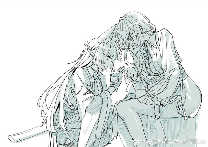 hoshimi miyabi and tsukishiro yanagi (zenless zone zero) drawn by meitian_du_xiwang_wo_cp_bot