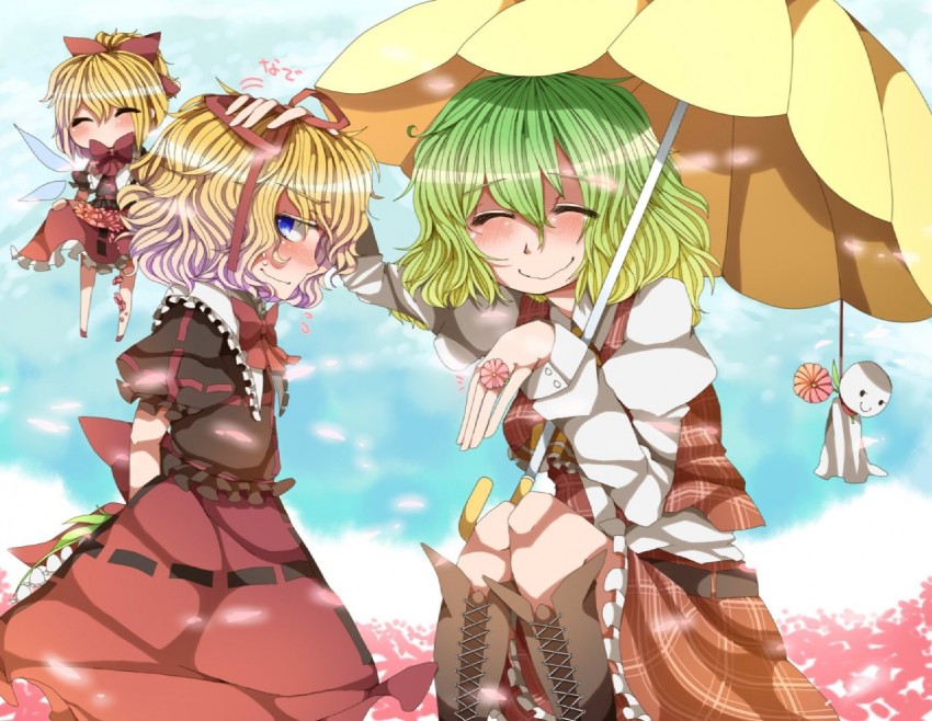 kazami yuuka, medicine melancholy, and su-san (touhou) drawn by pote_(aonibi_kairou)