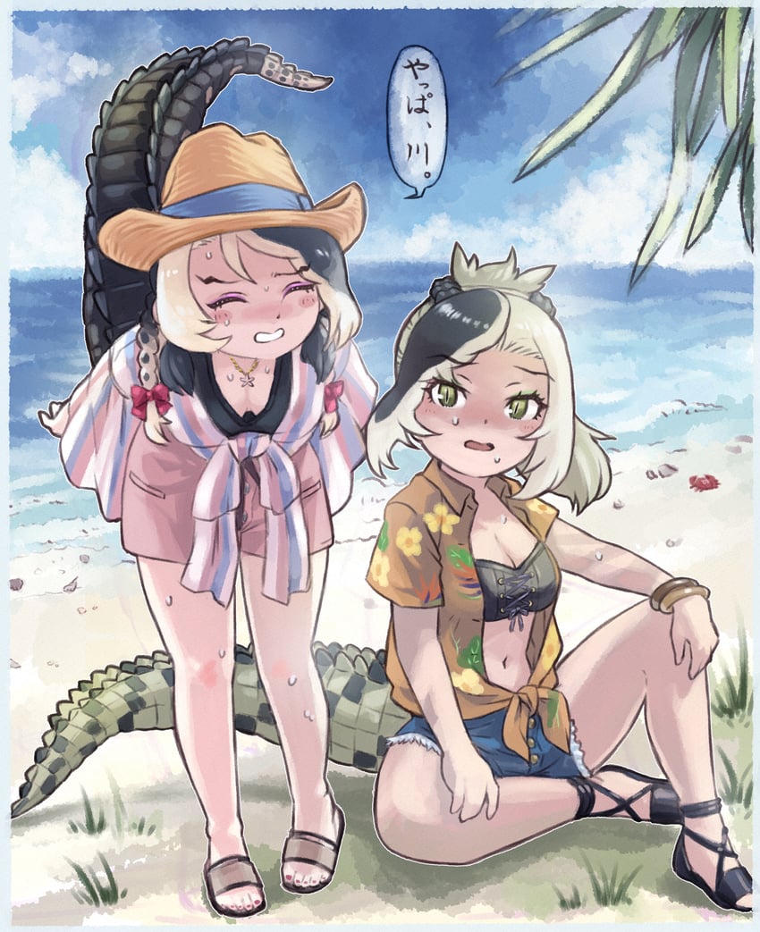 saltwater crocodile and american alligator (kemono friends) drawn by toriny