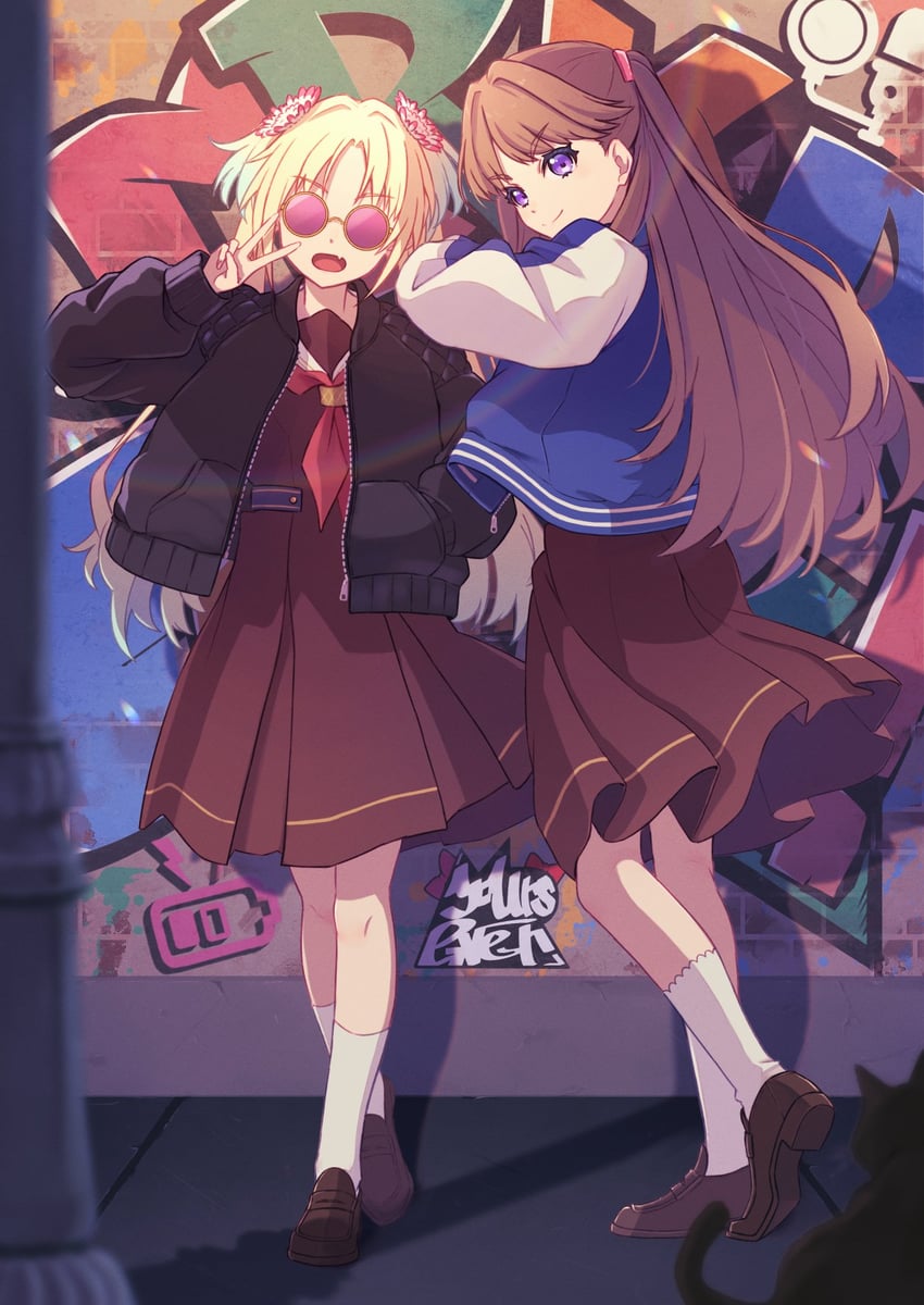 fujishima megumi and osawa rurino (love live! and 1 more) drawn by macken666
