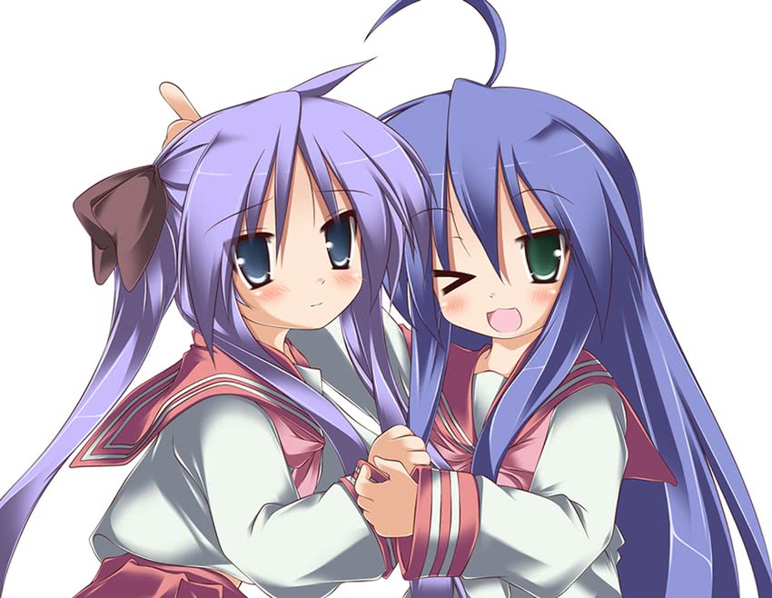 hiiragi kagami and izumi konata (lucky star) drawn by shin'ya_natsuki