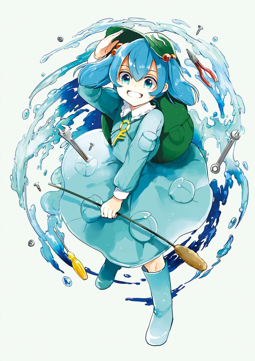 kawashiro nitori (touhou and 1 more) drawn by azuma_aya