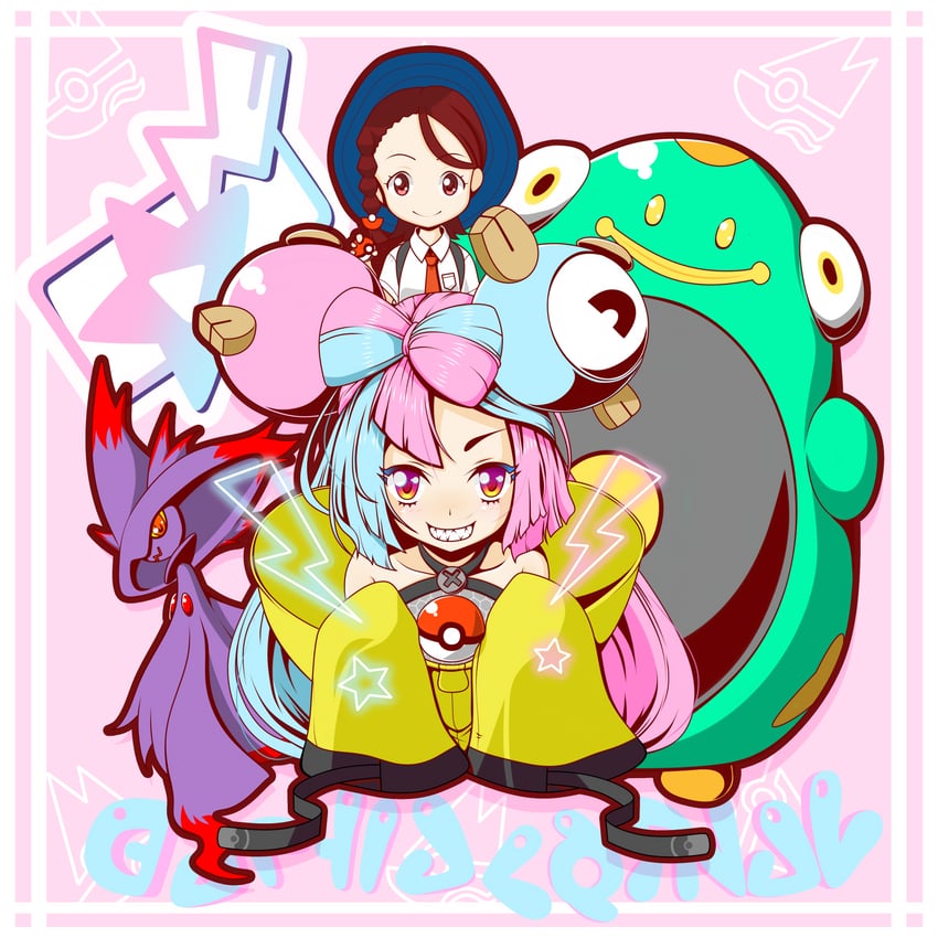 iono, juliana, mismagius, and bellibolt (pokemon and 1 more) drawn by seiren-1978