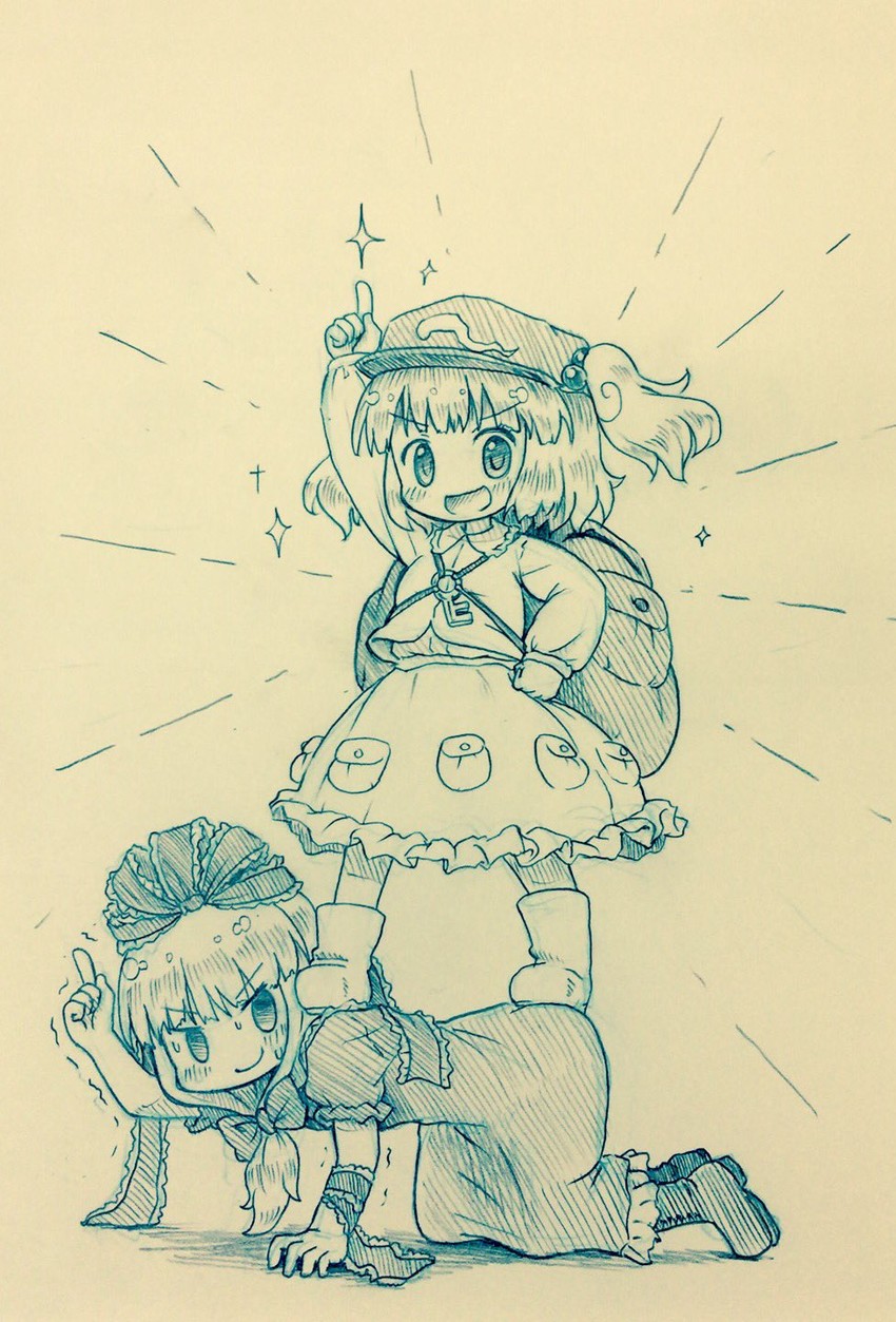 kawashiro nitori and kagiyama hina (touhou) drawn by arinu